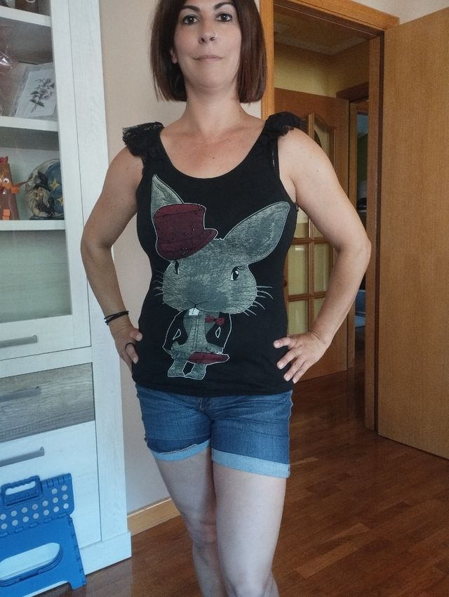 Camiseta negra sin mangas - Talla M