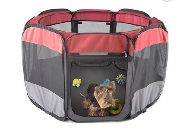 Parque de juegos para mascotas - Rojo y Gris