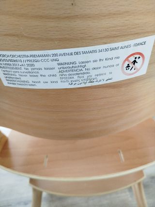 Trona bebé -  madera
Marca Premaman