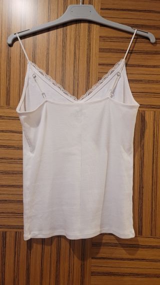 Top Hollister blanco encaje