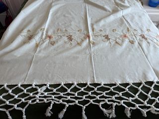 Cortina algodón bordada - beige