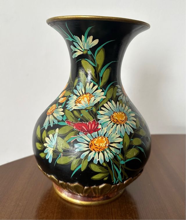 Vaso Laccato Veneziano. Dipinto a Mano.