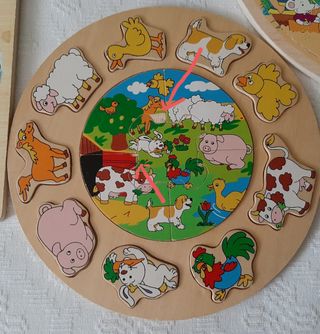 LOTE 5 PUZZLES DE MADERA INFANTIL 