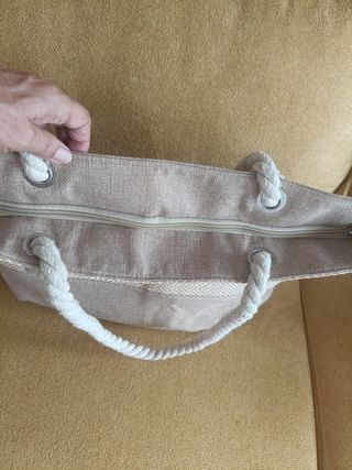 Bolso playa beige y marrón con regalo
