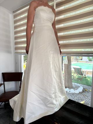 Vestido novia Chantilly blanco