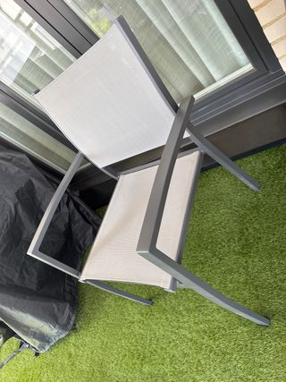 4 Sillas terraza-jardín; metal, beige