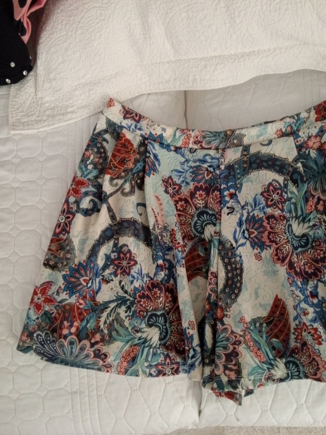 Falda estampada multicolor