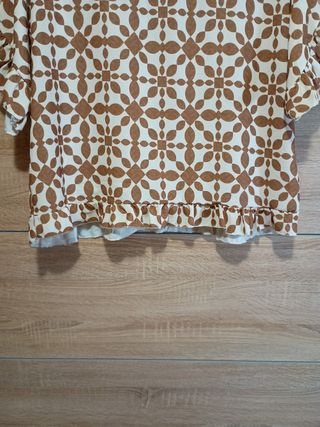 Blusa Vintage manga corta formas geométricas