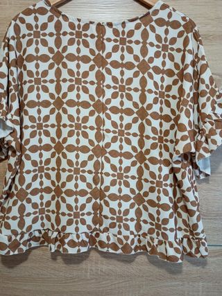 Blusa Vintage manga corta formas geométricas