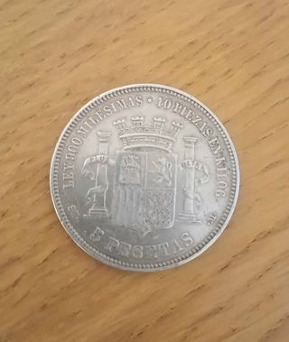 Moneda de plata 5 pesetas de 1870