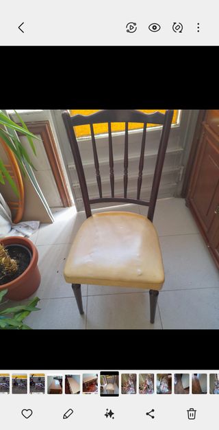 Silla madera y piel sintética