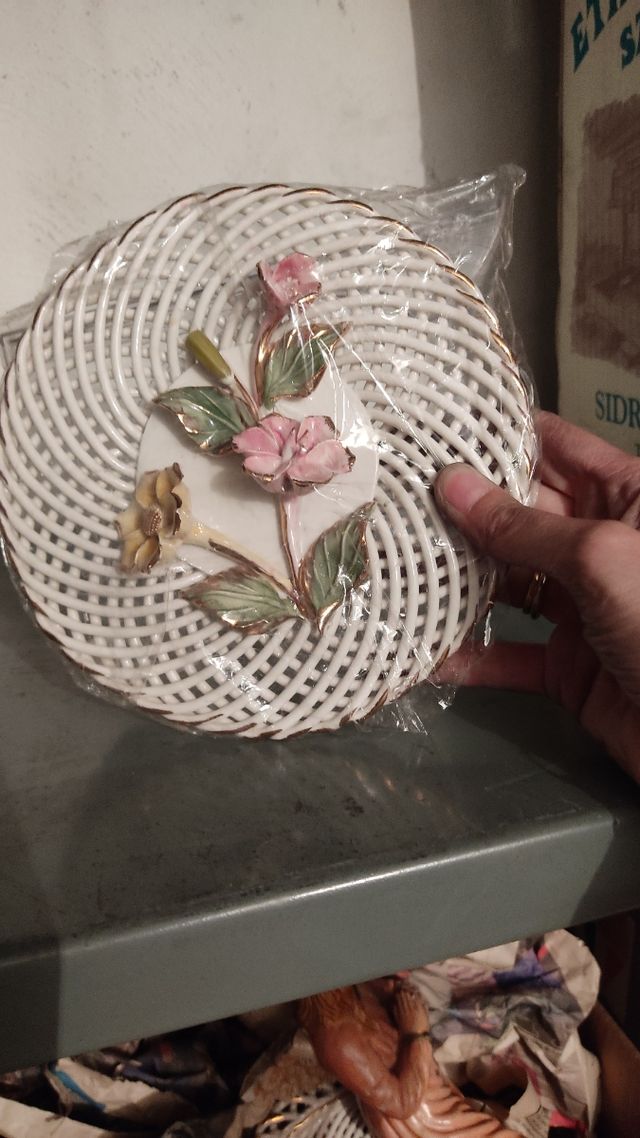 Plato cerámica floral vintage