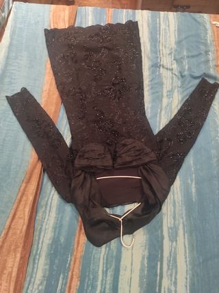 Vestido Fiesta Negro Brillante