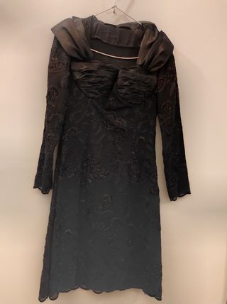 Vestido Fiesta Negro Brillante