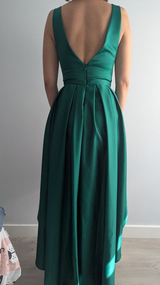 Vestido midi verde esmeralda