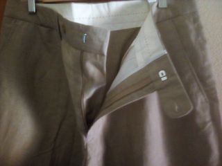 Pantalón lino beige hombre