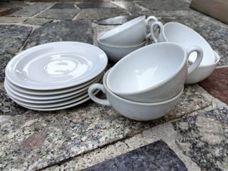 Set 6 tazzine te porcellana bianche