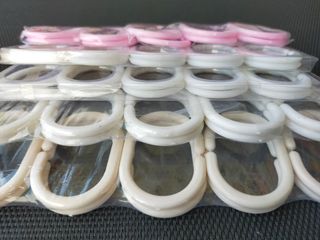 GANCHOS PARA CORTINA DE DUCHA 40 BLANCOS 10 ROSAS