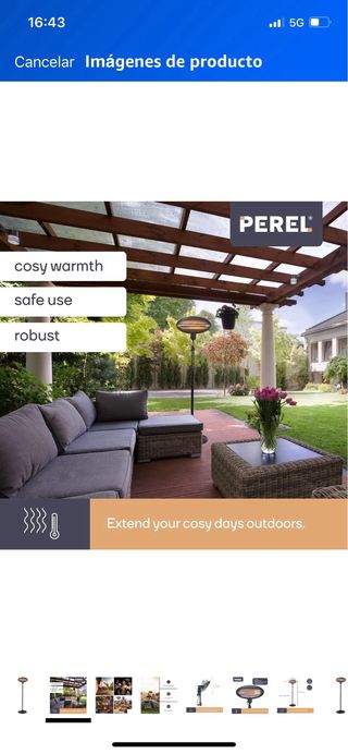 Estufa terraza Perel 2000W - 180-210cm