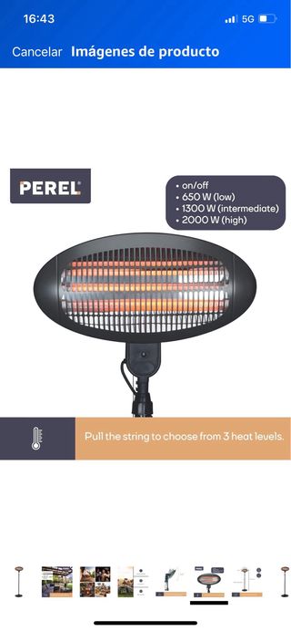 Estufa terraza Perel 2000W - 180-210cm