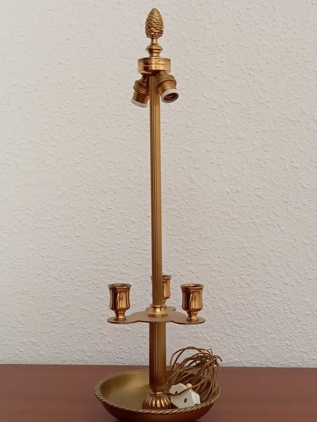 Lâmpada candelabro bronze 3 luzes