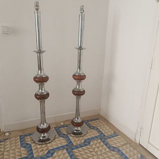 Lámparas pie tipo estandarte, años 70.