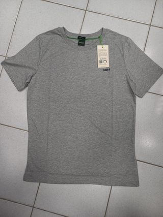 Camiseta Boss Gris Talla M Stretch Nueva
