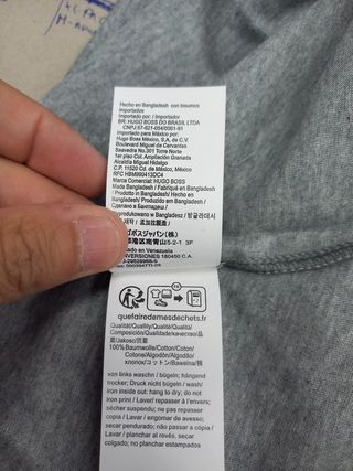 Camiseta Boss Gris Talla M Stretch Nueva