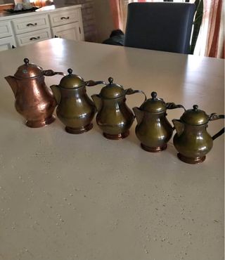 Set 5 caffettiere vintage metallo