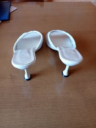 Zapatos tacón bajo blancos - Talla 40
