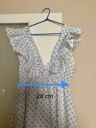 Vestido lunares azul y blanco - Talla única