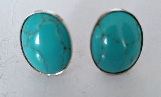 PENDIENTES DE TURQUESA EN PLATA DE LEY 
