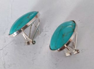 PENDIENTES DE TURQUESA EN PLATA DE LEY 
