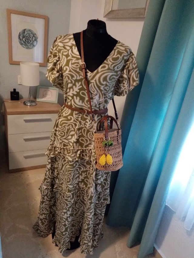 Vestido largo Sfera verde oliva