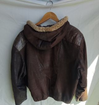 Cazadora piel de vacuno marrón talla 44