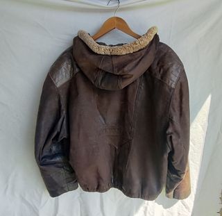 Cazadora piel de vacuno marrón talla 44