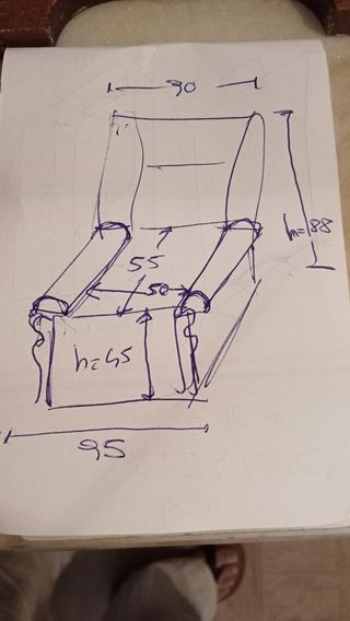 Sillón rojo individual - terciopelo