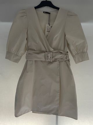 Vestido Zara beige talla S