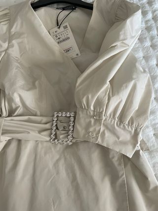 Vestido Zara beige talla S