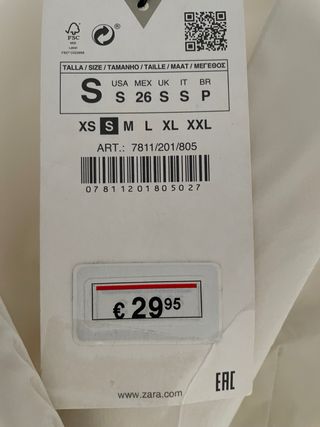 Vestido Zara beige talla S