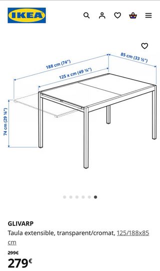 Mesa extensible GLIVARP IKEA