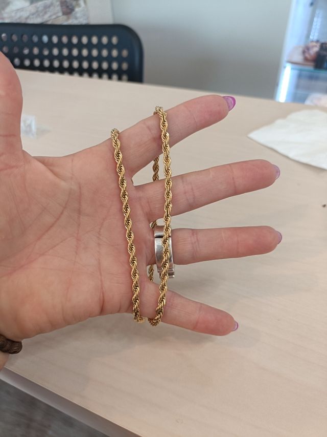 Collar dorado | Cadena acero 50cm