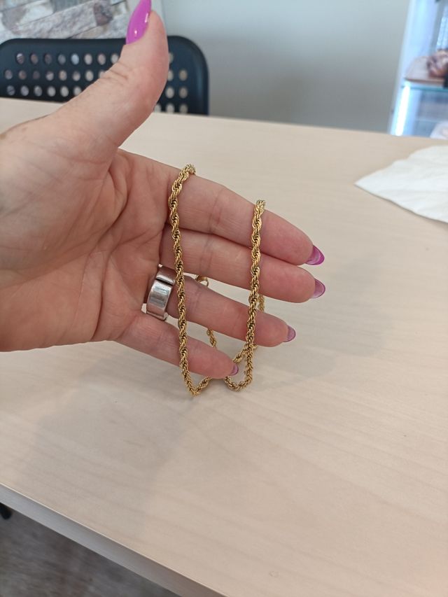 Collar dorado | Cadena acero 50cm