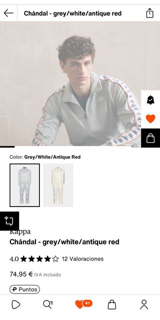 Chándal Kappa gris - talla equivocada