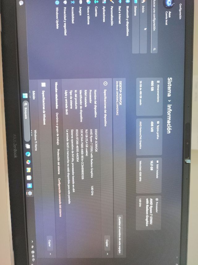 Portátil Asus Zenbook 14 plateado