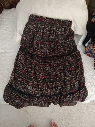 Falda Bershka larga multicolor