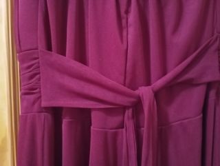 Vestido rojo vino largo graduación