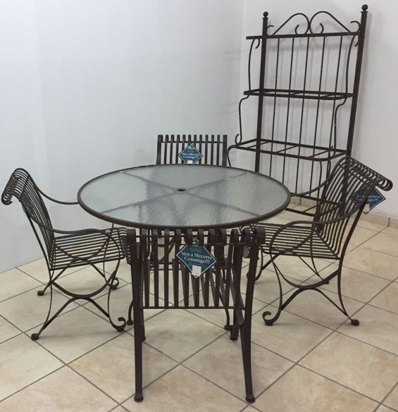 Conjunto terraza metal negro - 4 sillas