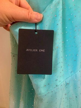 Vestito cerimonia turchese con glitter crystal