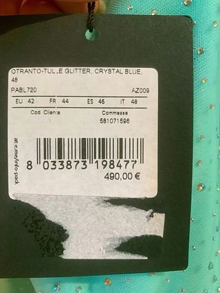 Vestito cerimonia turchese con glitter crystal